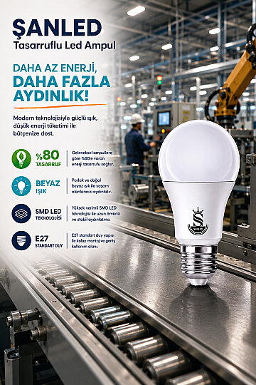 10W Tasarruflu Beyaz Işık Led Ampul - 4