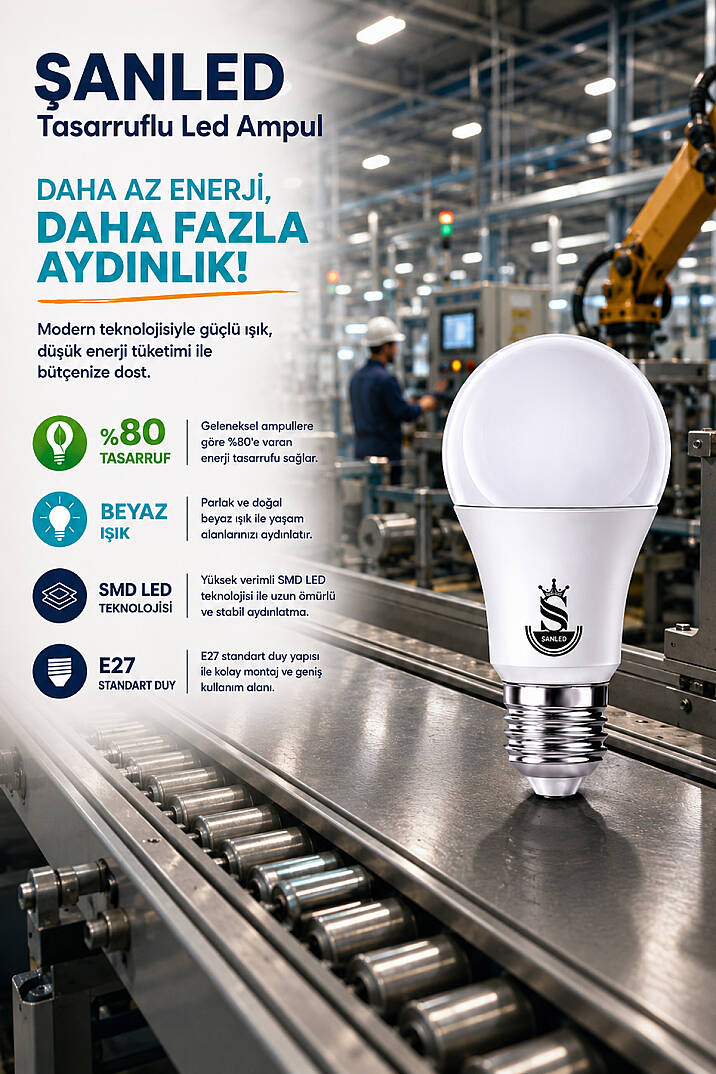 10W Tasarruflu Beyaz Işık Led Ampul - 4