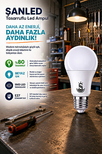 10W Tasarruflu Beyaz Işık Led Ampul - 6