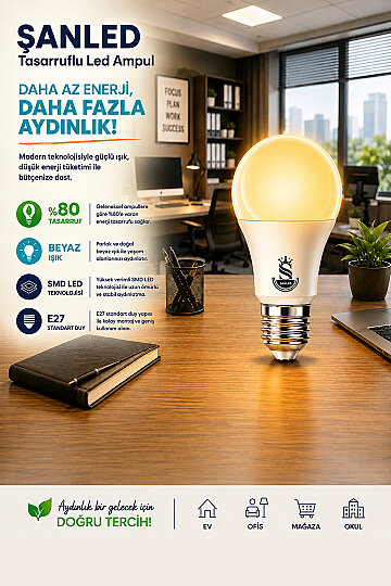 10W Tasarruflu Gün Işığı Led Ampul - 4