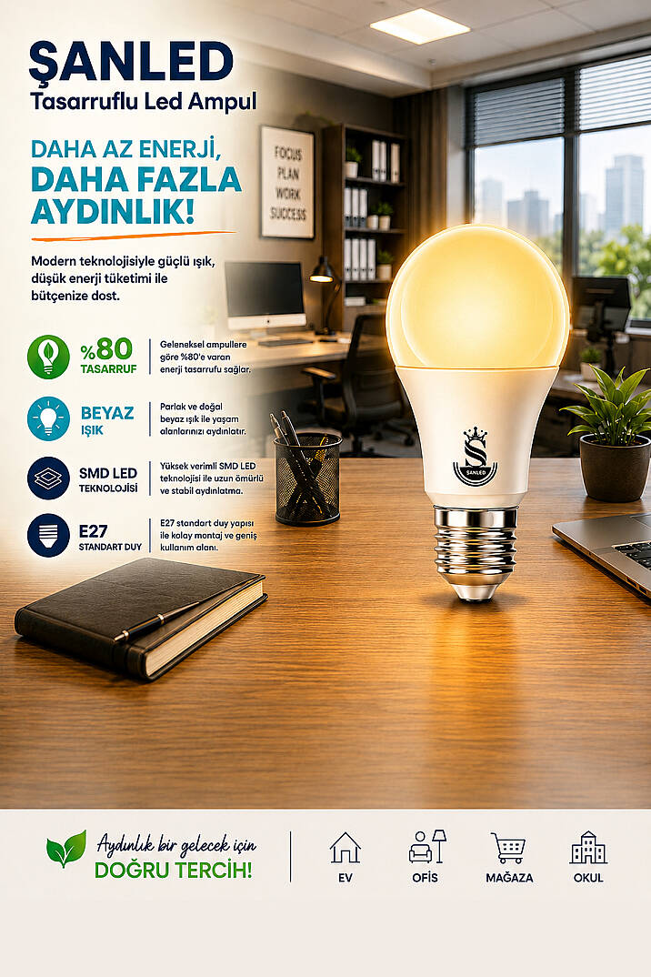 10W Tasarruflu Gün Işığı Led Ampul - 4