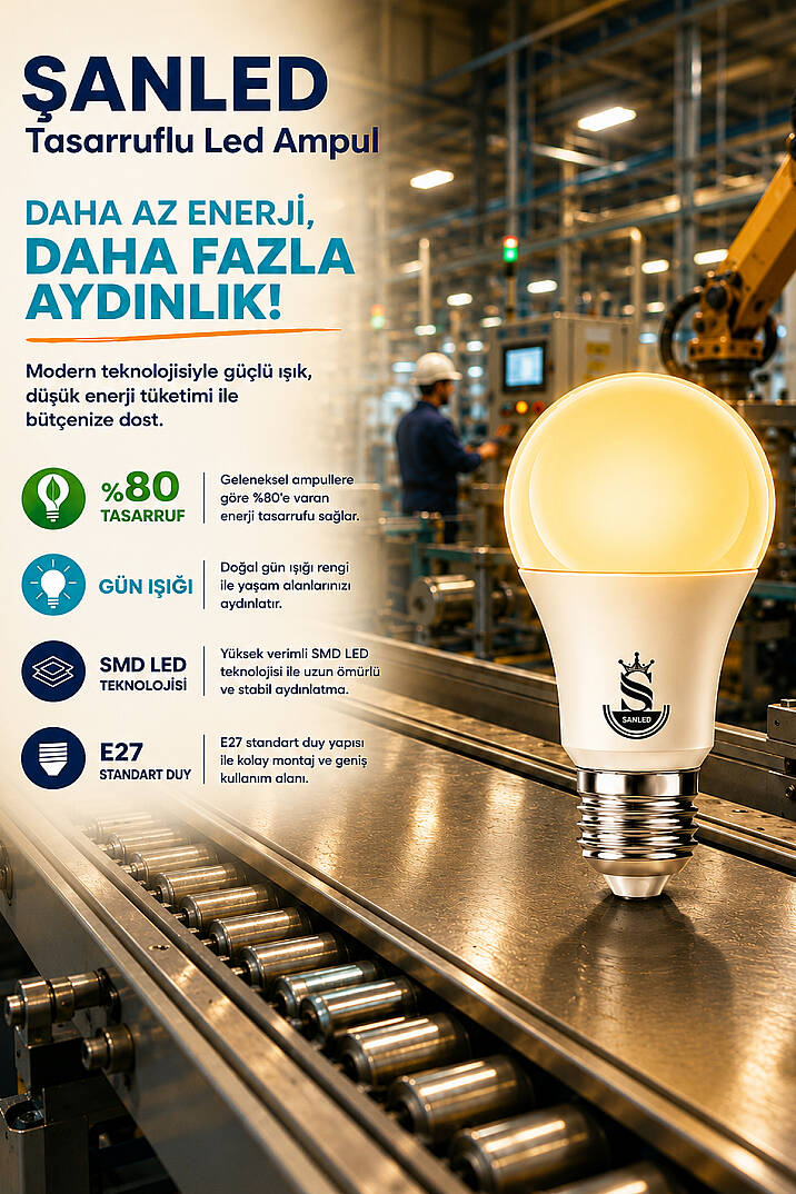 10W Tasarruflu Gün Işığı Led Ampul - 5