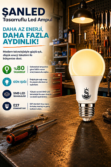 10W Tasarruflu Gün Işığı Led Ampul - 6